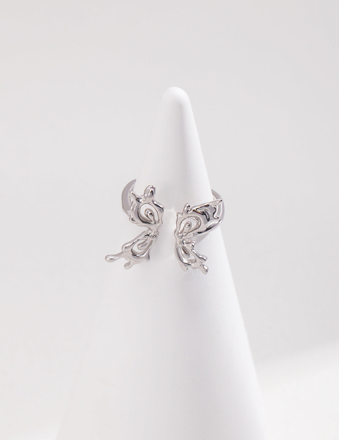 Butterfly wings sterling silver ring